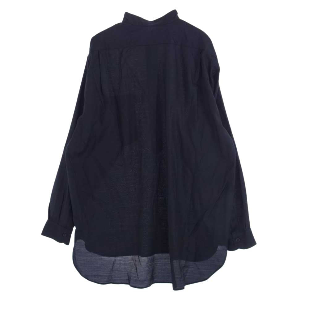 COMOLI コモリ 23SS X01-02016 ウールシルク プルオーバーシャツ ダークネイビー系 2【新古品】【未使用】【中古】