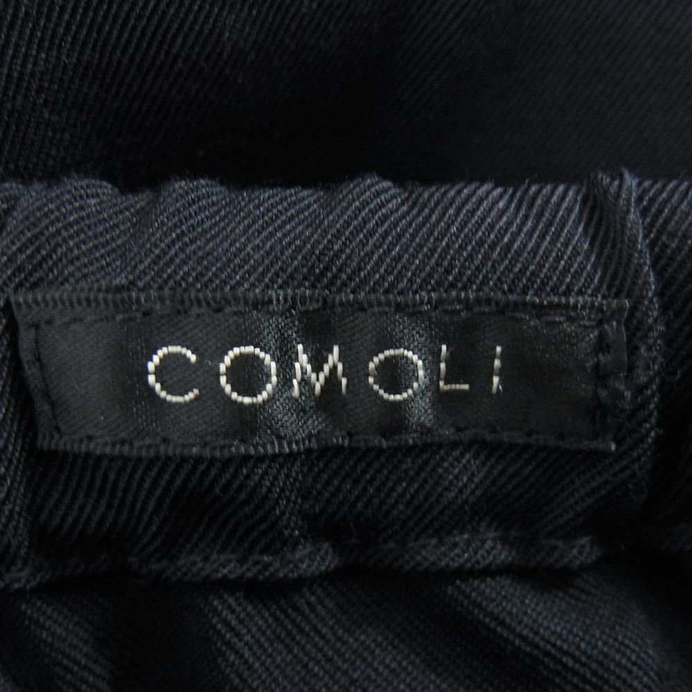 COMOLI コモリ 20SS  R01-03002 ウールギャバジン ドローストリング スラックス パンツ ダークネイビー系 2【中古】