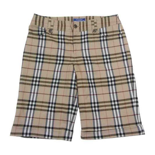 BURBERRY BLUE LABEL バーバリーブルーレーベル FQF76-628-52 バーバリー チェック ショーツ ベージュ系 38【中古】