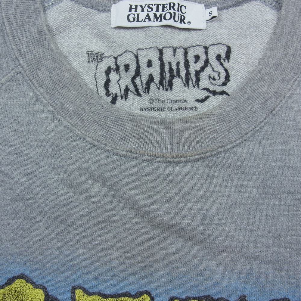 HYSTERIC GLAMOUR ヒステリックグラマー 0251CS06 CRAMPS 半袖 スウェット Tシャツ グレー系 S【中古】