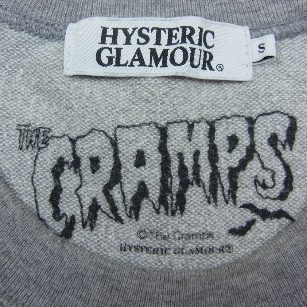 HYSTERIC GLAMOUR ヒステリックグラマー 0251CS06 CRAMPS 半袖 スウェット Tシャツ グレー系 S【中古】