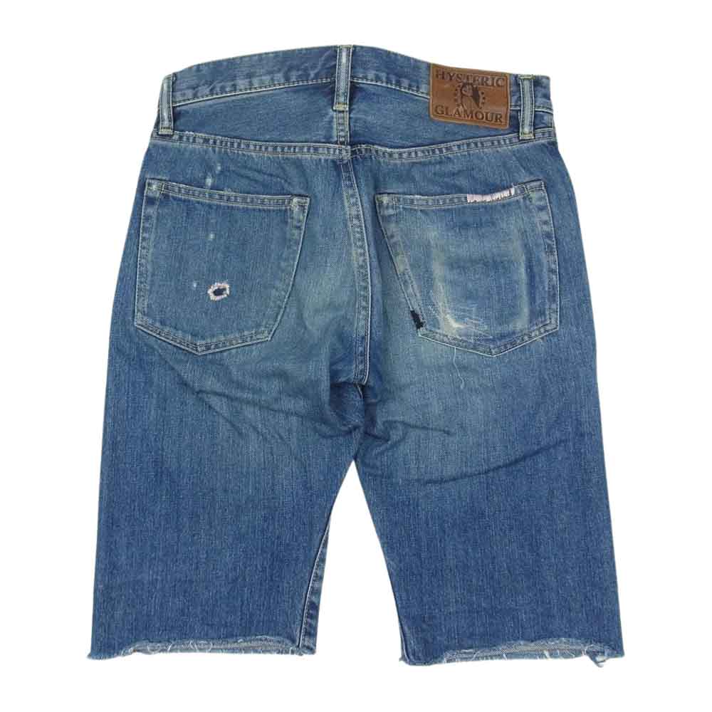 HYSTERIC GLAMOUR ヒステリックグラマー 0222AM04 CSR加工 デニム ショート パンツ インディゴブルー系 28【中古】