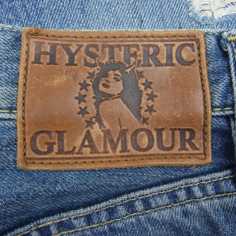 HYSTERIC GLAMOUR ヒステリックグラマー 0222AM04 CSR加工 デニム ショート パンツ インディゴブルー系 28【中古】