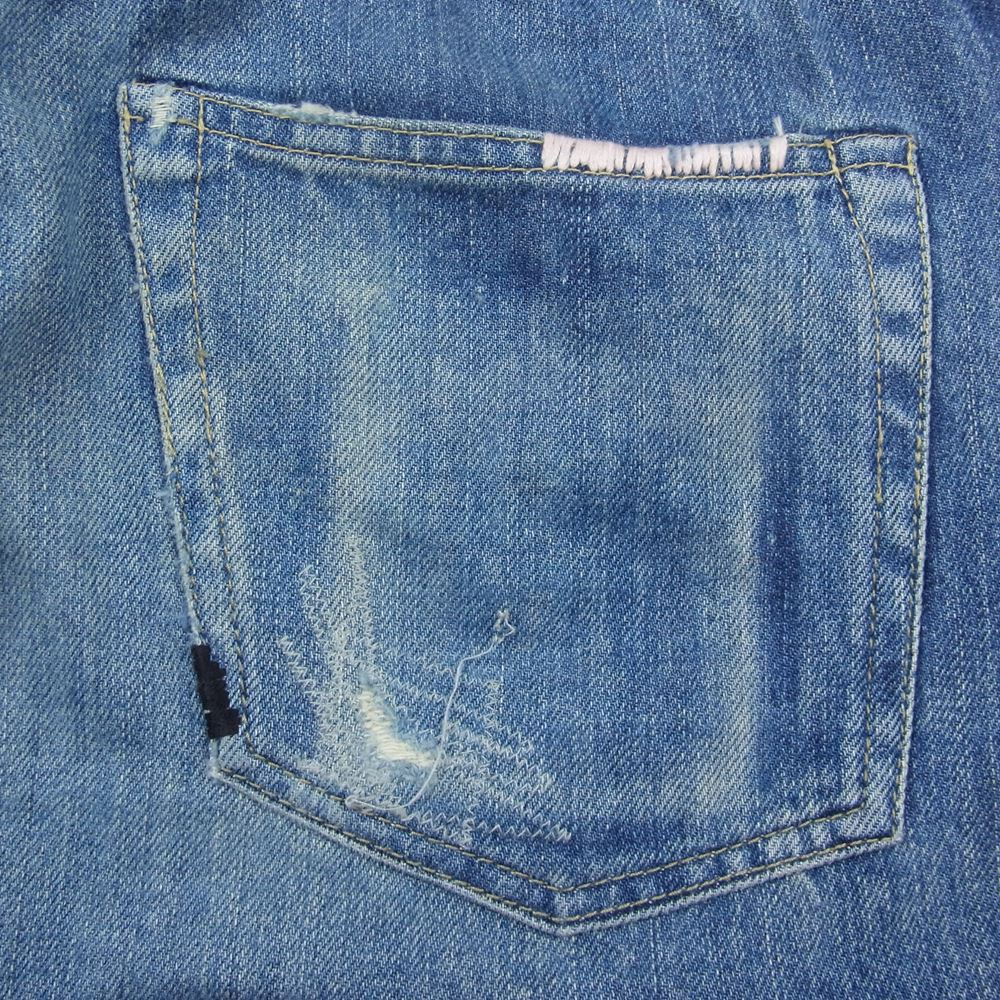 HYSTERIC GLAMOUR ヒステリックグラマー 0222AM04 CSR加工 デニム ショート パンツ インディゴブルー系 28【中古】