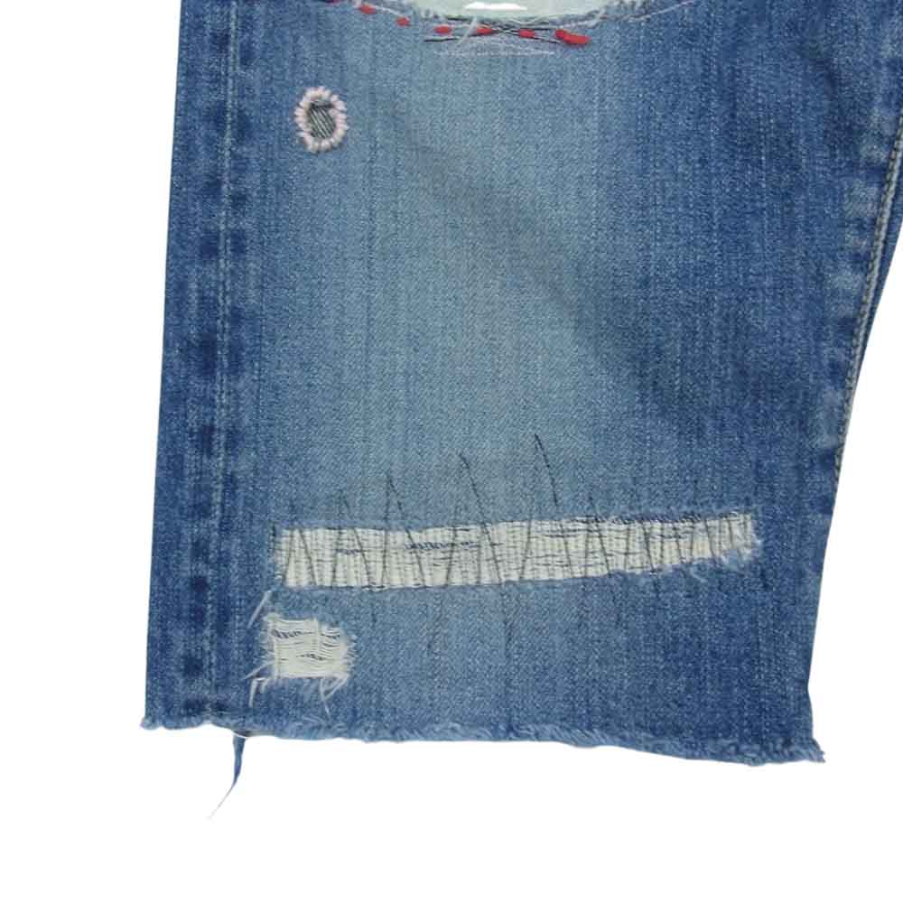 HYSTERIC GLAMOUR ヒステリックグラマー 0222AM04 CSR加工 デニム ショート パンツ インディゴブルー系 28【中古】