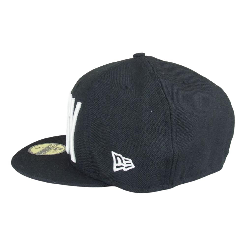STUSSY ステューシー NEWERA ニューエラ ロゴ刺繍 キャップ 帽子 ブラック系 58.7cm【中古】