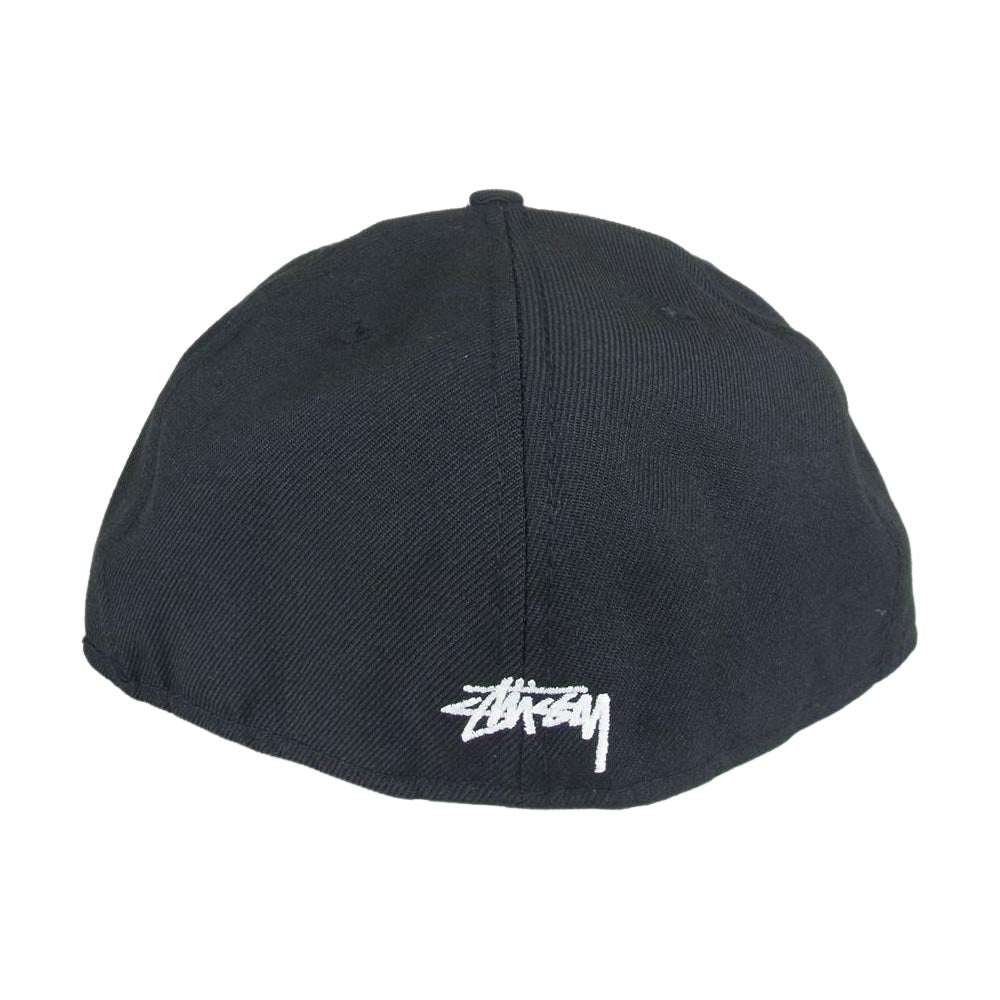STUSSY ステューシー NEWERA ニューエラ ロゴ刺繍 キャップ 帽子 ブラック系 58.7cm【中古】