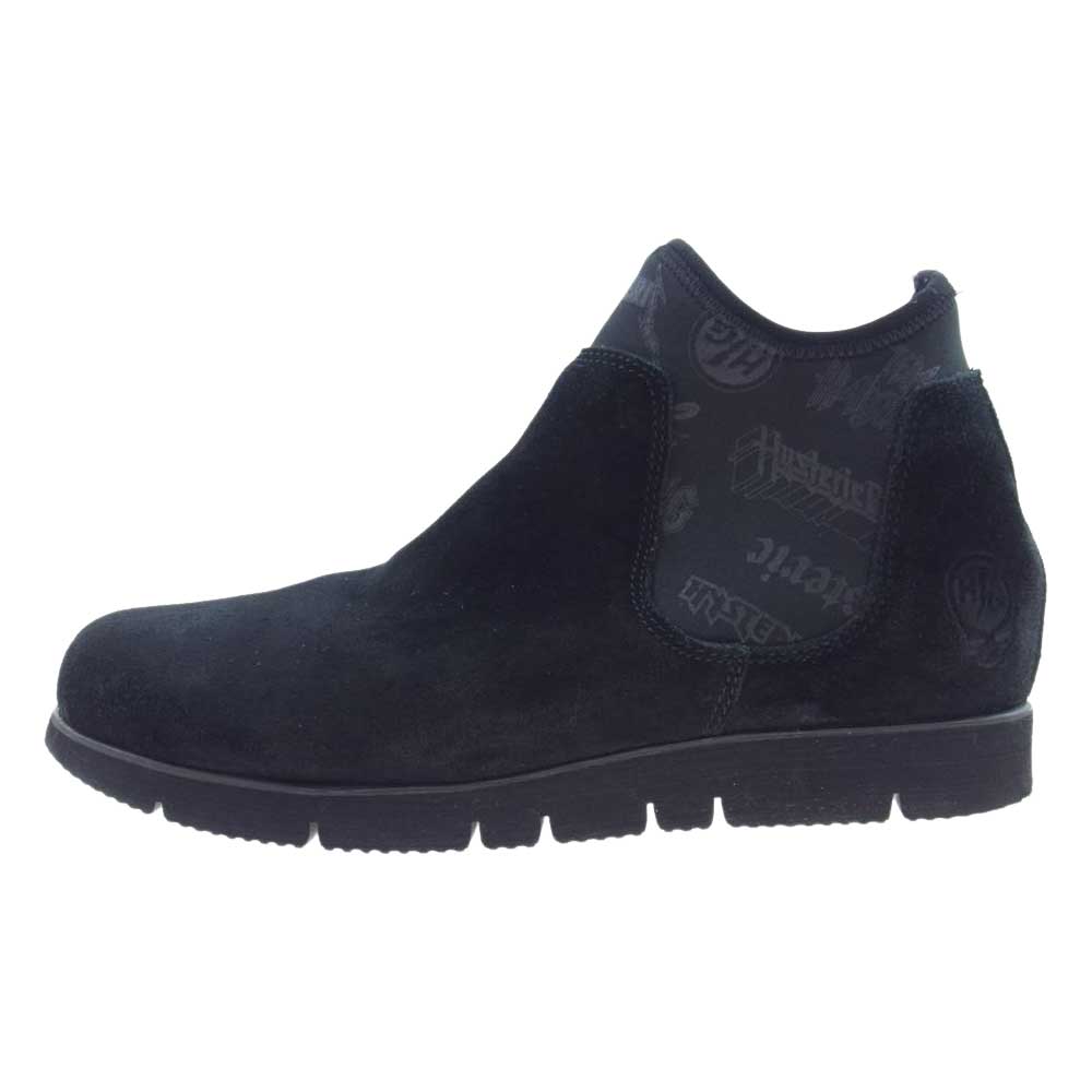 HYSTERIC GLAMOUR ヒステリックグラマー 02173QS04296 METAL LOGO pt スエードレザー スニーカー ブーツ ブラック系 26.0cm【中古】