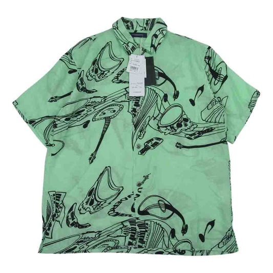 UNDERCOVER アンダーカバー JUT9401 JohnUNDERCOVER ジョンアンダーカバー 総柄 オープンカラー アロハ シャツ グリーン系 2【美品】【中古】