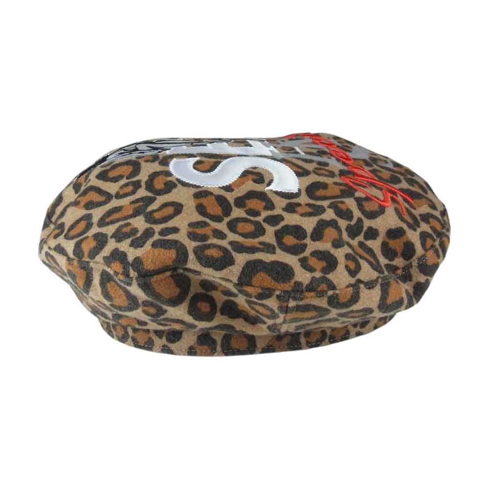 HYSTERIC GLAMOUR ヒステリックグラマー 20AW WDS-HYS-2-06 × WIND AND SEA BERET ウィンダンシー レオパード レディーロゴ ベレー帽 ブラウン系 F【美品】【中古】