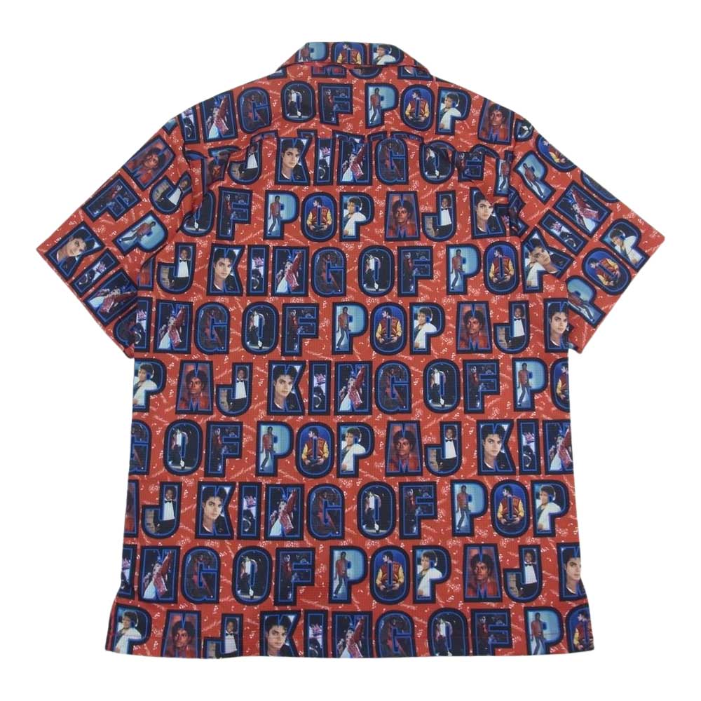HYSTERIC GLAMOUR ヒステリックグラマー  02182AH03 マイケルジャクソン 総柄 開襟 半袖 シャツ  レッド系 S【中古】