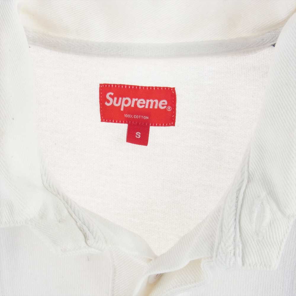 Supreme シュプリーム 16AW Split Rugby Shirt スピリットラグビー ボックスロゴ 長袖 ポロシャツ ホワイト系 ブラック系 S【中古】