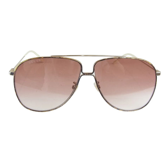 GUCCI グッチ GG0440S ティアドロップ サングラス アイウェア ゴールド系 61□10-145【中古】