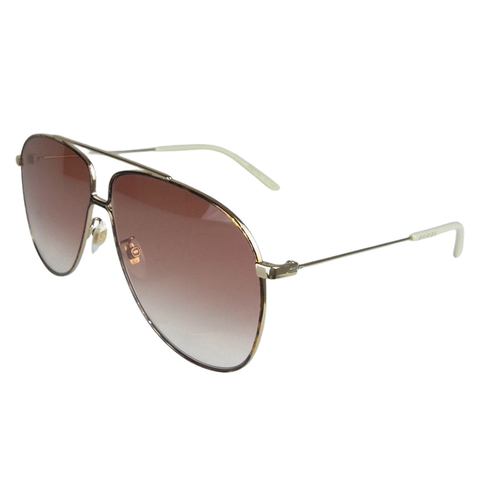 GUCCI グッチ GG0440S ティアドロップ サングラス アイウェア ゴールド系 61□10-145【中古】