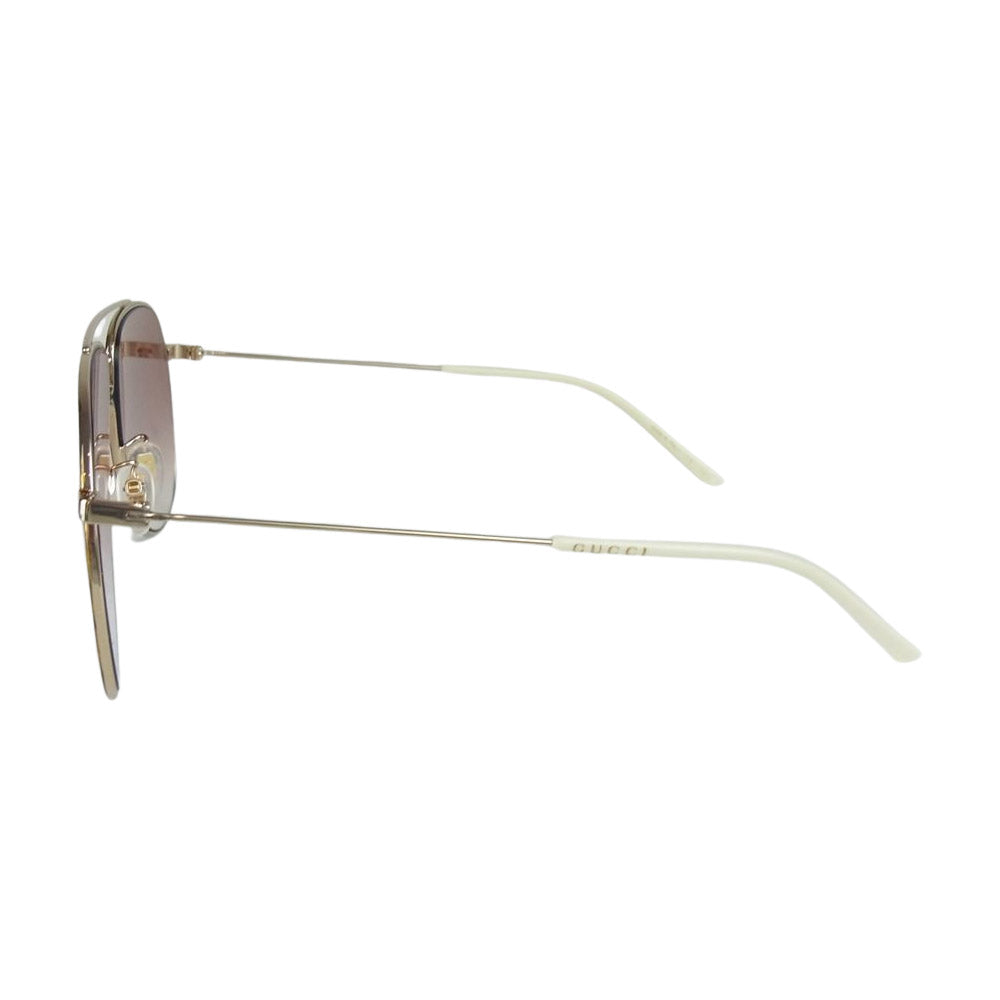 GUCCI グッチ GG0440S ティアドロップ サングラス アイウェア ゴールド系 61□10-145【中古】