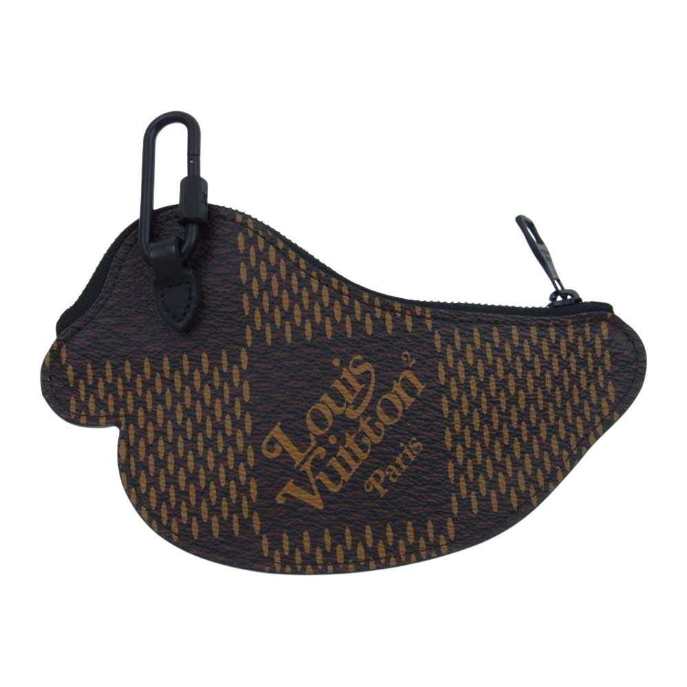 LOUIS VUITTON ルイ・ヴィトン N60388  × NIGO ニゴ ヴァージルアブロー PORTE-MONNAIE ET PORTE-CARTES DUCK 鴨 LVスクエアード コインケース ダミエジャイアント ブラック系 ブラウン系【美品】【中古】