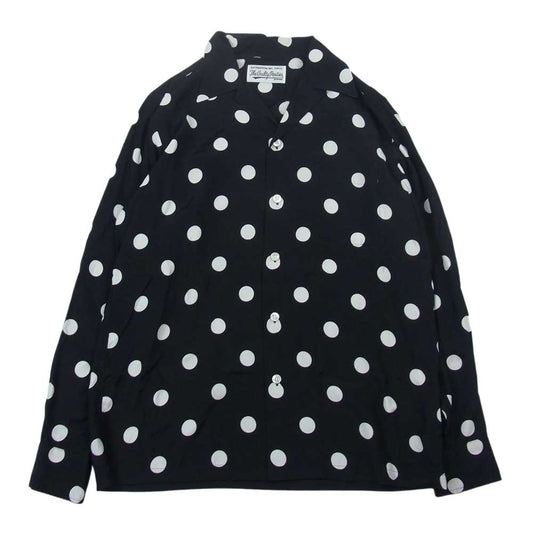 WACKO MARIA ワコマリア HAWAIIAN L/S SHIRT ハワイアン レーヨン 長袖 ドット シャツ ブラック系 S【中古】