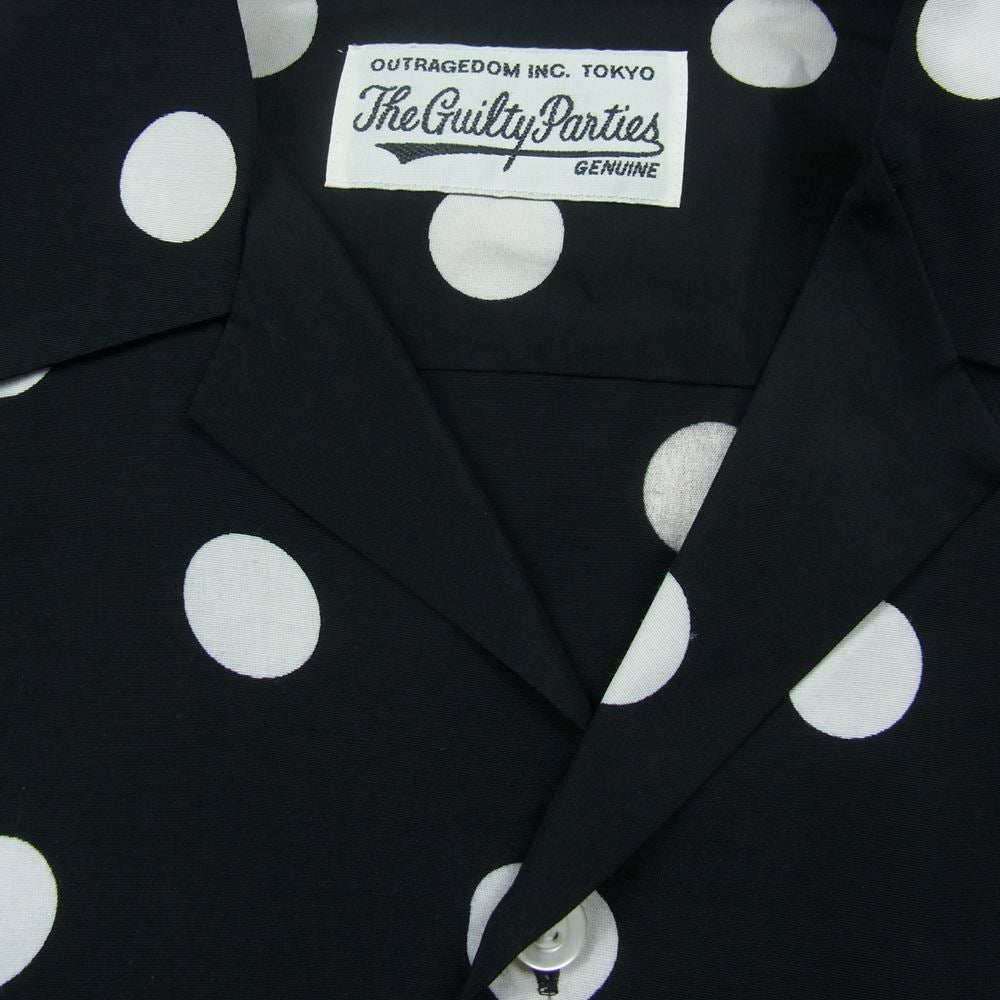 WACKO MARIA ワコマリア HAWAIIAN L/S SHIRT ハワイアン レーヨン 長袖 ドット シャツ ブラック系 S【中古】