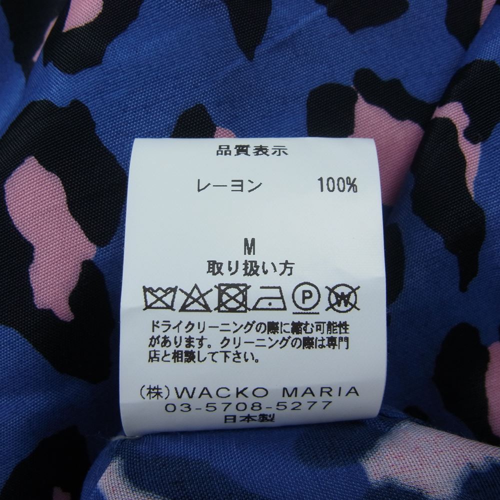 WACKO MARIA ワコマリア ACIDMAN アシッドマン HAWAIIAN L/S SHIRT ハワイアン レーヨン 長袖 レオパード シャツ ブルー系 M【中古】