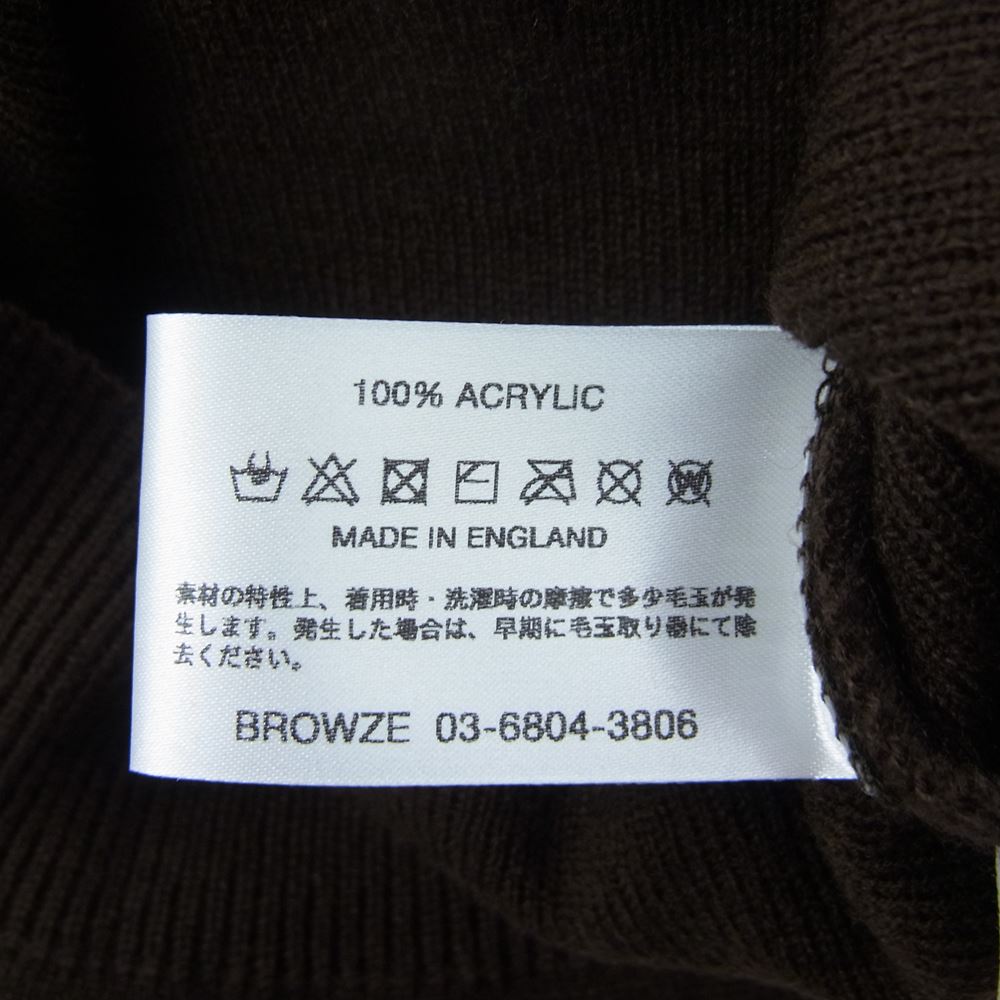 エンノイプロフェッショナル AW22BRENKT01AT ROUND NECK PULLOVER ロゴ 刺繍 ラウンドネック プルオーバ― ニット セーター ブラウン系 L【新古品】【未使用】【中古】