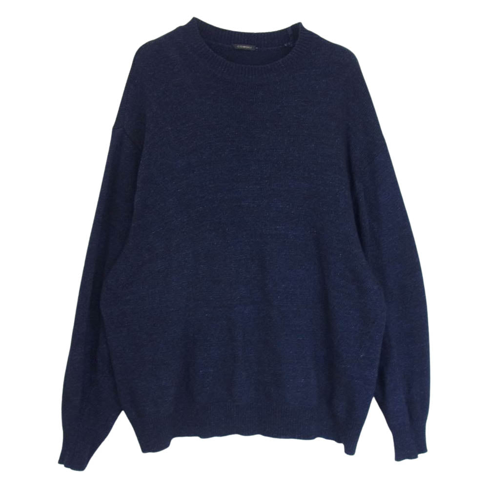 COMOLI コモリ 20SS R01-06008  インディゴ クルーネック ニット  ネイビー系 3【中古】