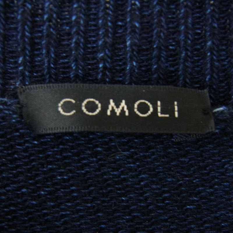 COMOLI コモリ 20SS R01-06008  インディゴ クルーネック ニット  ネイビー系 3【中古】