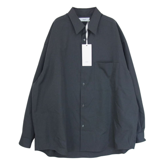 GRAPHPAPER グラフペーパー 21AW  GM214-50009  Vist Wool Oversized L/S Regular Collar Shirt オーバーサイズ ウール 長袖 シャツ  グレー系 F【美品】【中古】