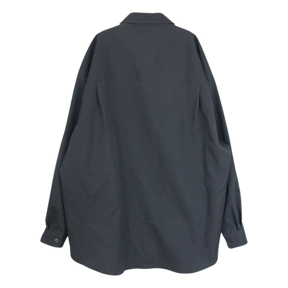 GRAPHPAPER グラフペーパー 21AW  GM214-50009  Vist Wool Oversized L/S Regular Collar Shirt オーバーサイズ ウール 長袖 シャツ  グレー系 F【美品】【中古】