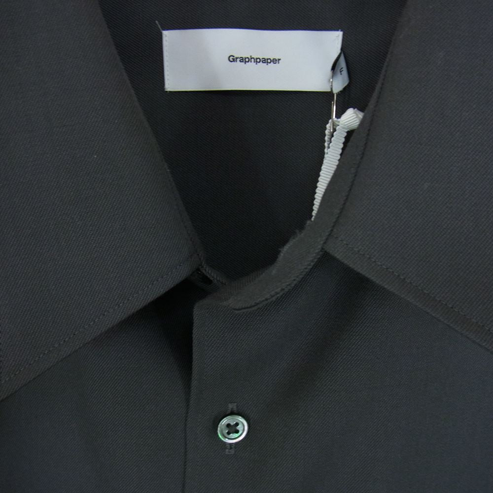 GRAPHPAPER グラフペーパー 21AW  GM214-50009  Vist Wool Oversized L/S Regular Collar Shirt オーバーサイズ ウール 長袖 シャツ  グレー系 F【美品】【中古】