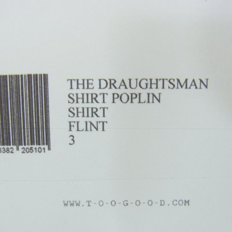 トゥーグッド THE DRAUGHTSMAN SHIRT POPLIN ドラフトマン ポプリン 長袖 シャツ  ブラック系 3【中古】