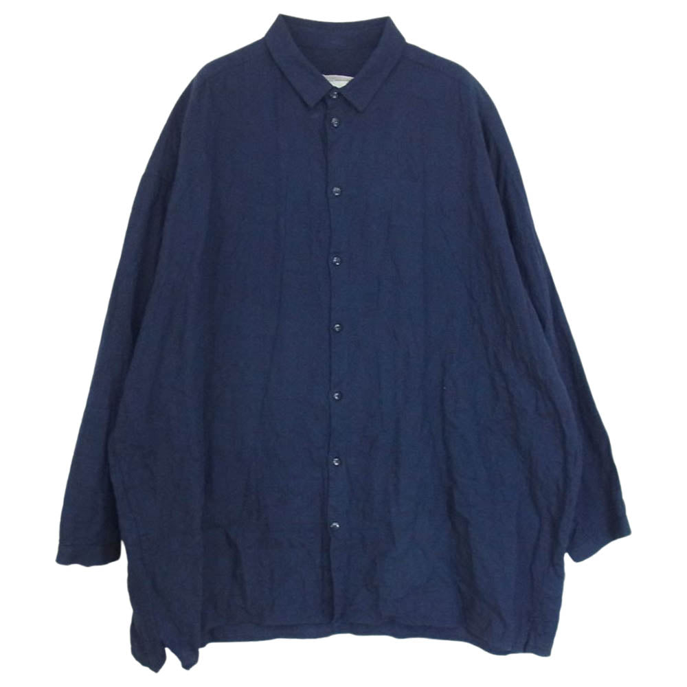 トゥーグッド THE DRAUGHTSMAN SHIRT LONG SOFT COTTON SHIRTING ドラフトマン シャーリング 長袖 シャツ  ネイビー系 4【中古】