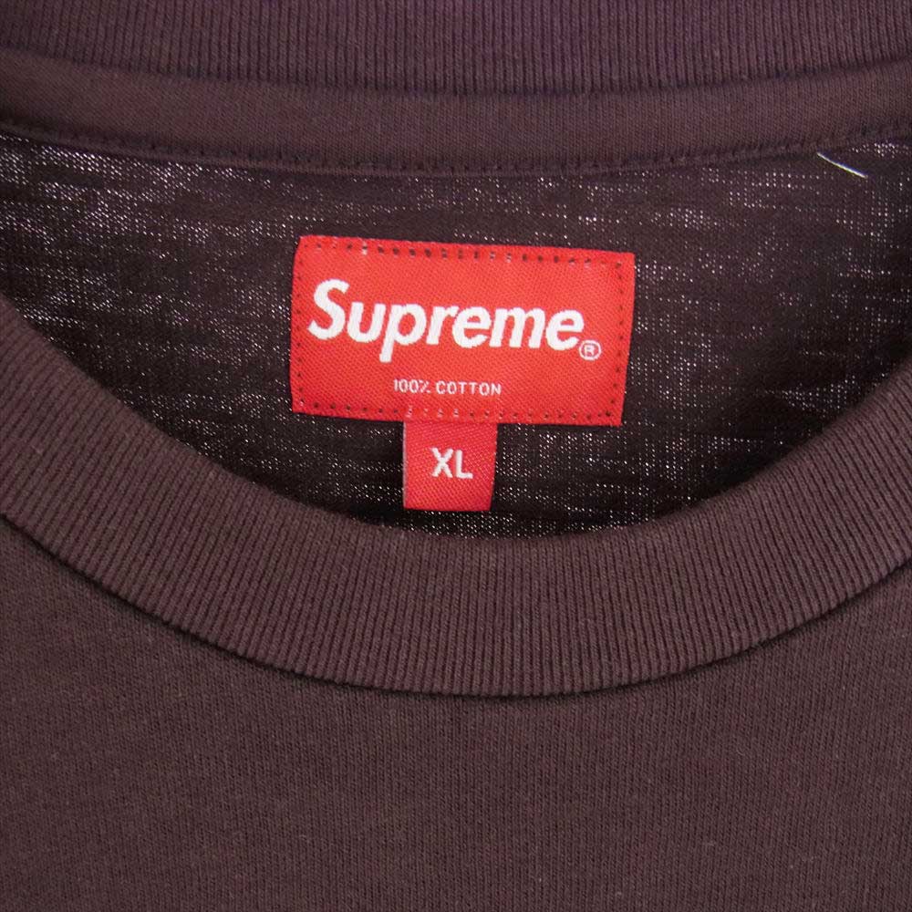 Supreme シュプリーム 22AW Pocket Tee Dark Brown ポケット Tシャツ ダーク ブラウン ダークブラウン系 XL【新古品】【未使用】【中古】