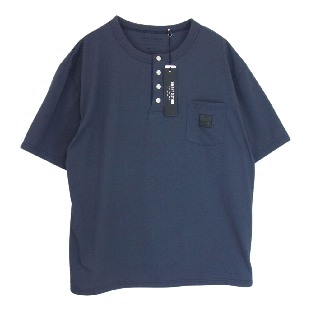 トロフィークロージング TE-13 MONOCHROME PC Henley Tee モノクローム ヘンリー 半袖 Tシャツ チャコール系 XL【中古】