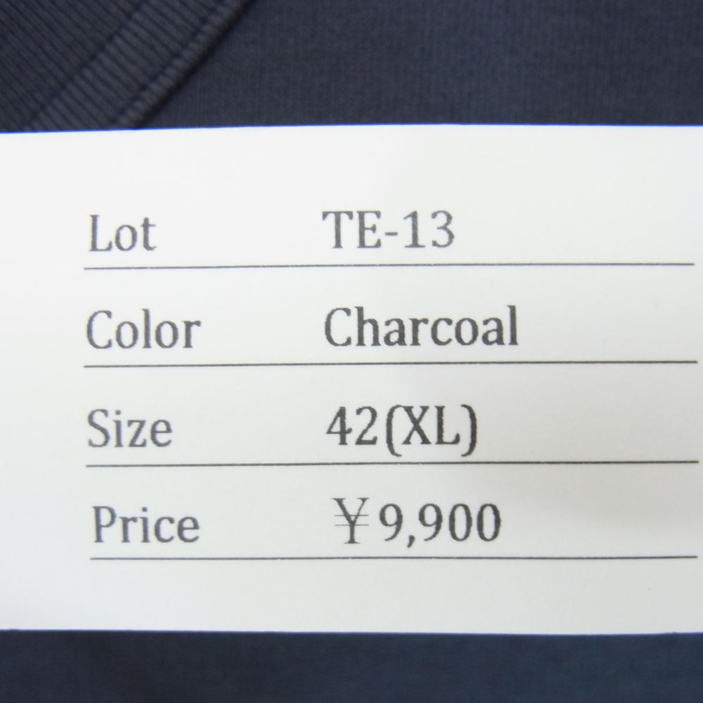 トロフィークロージング TE-13 MONOCHROME PC Henley Tee モノクローム ヘンリー 半袖 Tシャツ チャコール系 XL【中古】