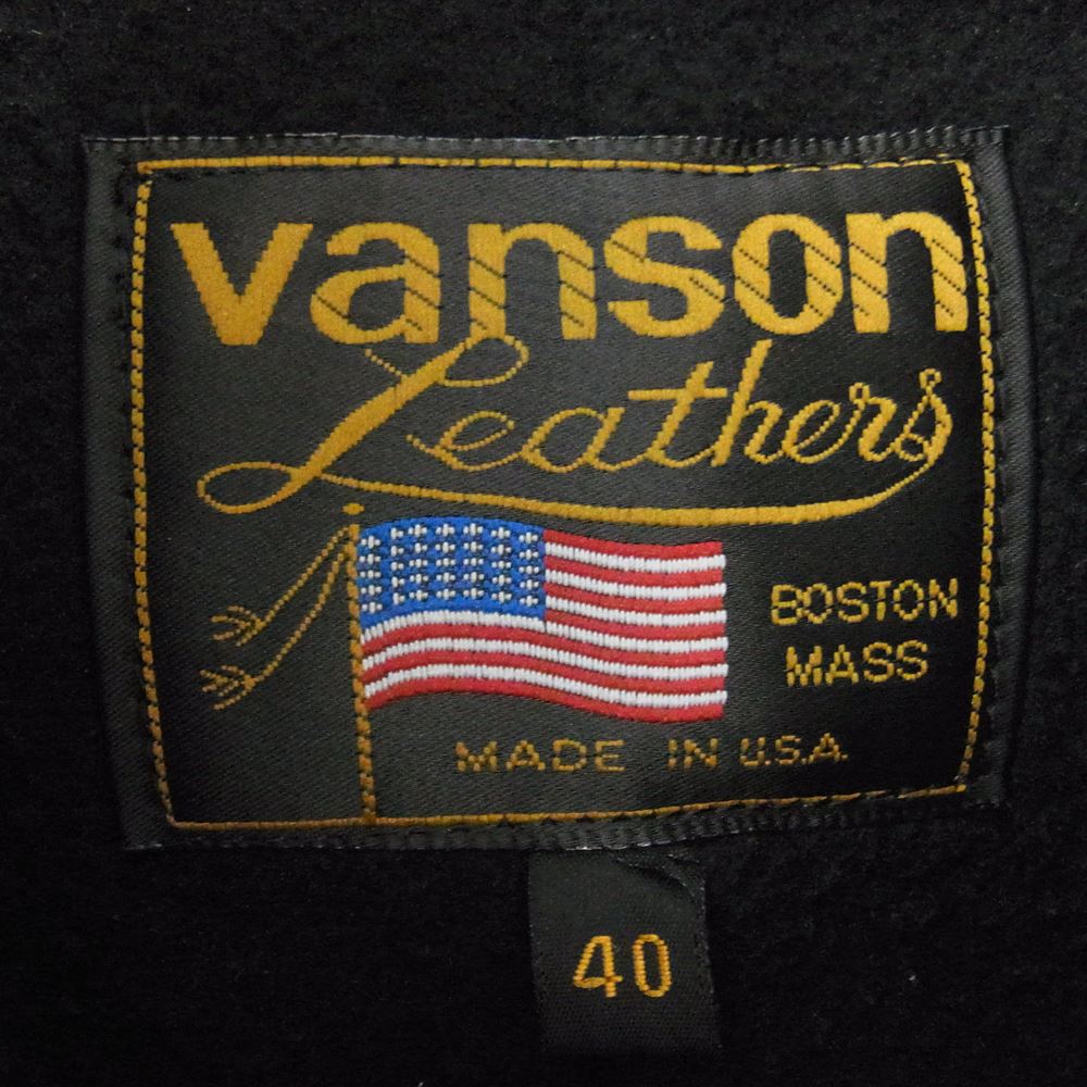 VANSON バンソン B BONE JACKET Bボーン シングル ライダース ジャケット スケルトン 牛革 レザー ライナー付 ブラック系 ホワイト系 40【中古】