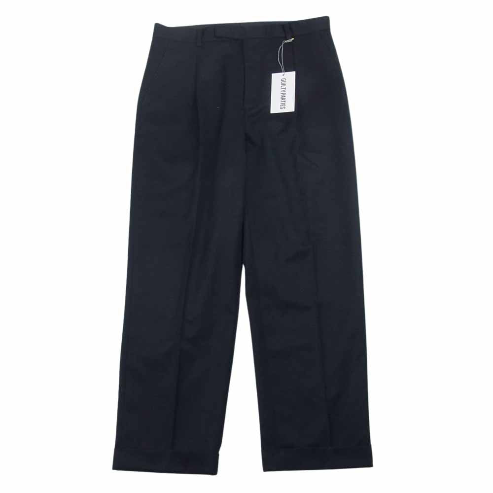 WACKO MARIA ワコマリア 22AW 22FW-WMP-TR28 PLEATED TROUSERS トラウザーズ スラックス ダブル ブラック系 M【新古品】【未使用】【中古】