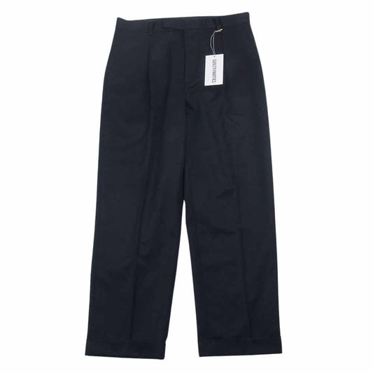 WACKO MARIA ワコマリア 22AW 22FW-WMP-TR28 PLEATED TROUSERS トラウザーズ スラックス ダブル ブラック系 M【新古品】【未使用】【中古】