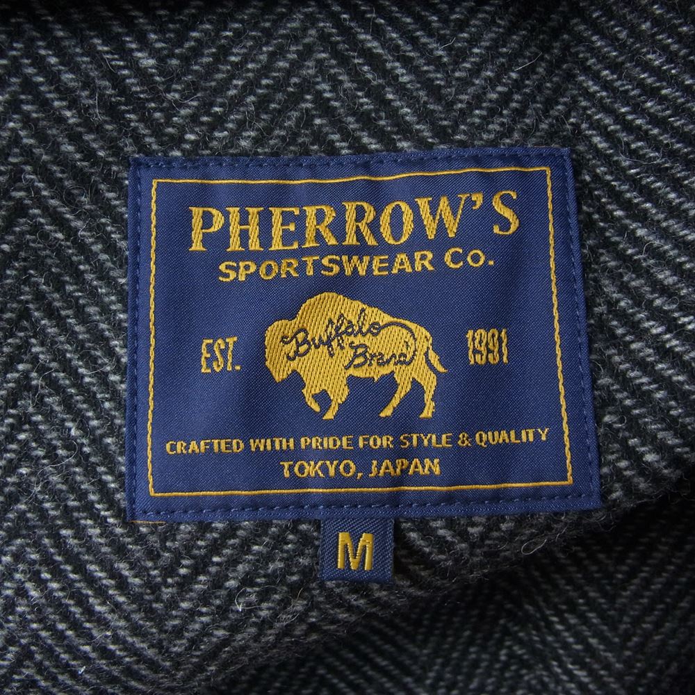 Pherrow's フェローズ 3ボタン ウール テーラード ジャケット ブラック系 M【中古】