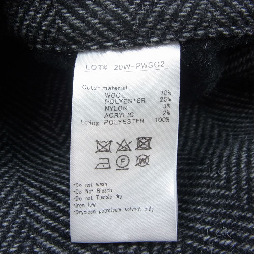 Pherrow's フェローズ 3ボタン ウール テーラード ジャケット ブラック系 M【中古】