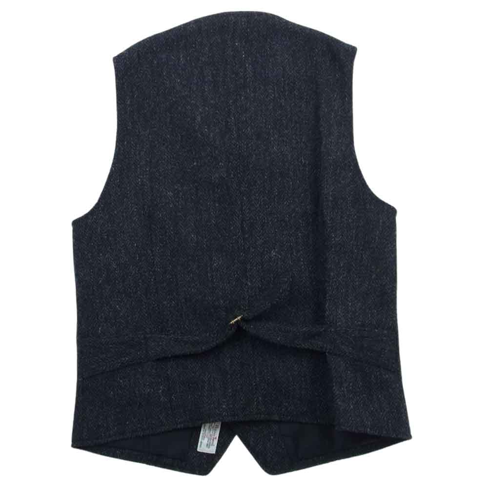 ORGUEIL オルゲイユ OR-4205B OR-4215B OR-1080B Harris Tweed Sack Coat Gilet Trousers ハリスツイード サックコート ジレ ベスト トラウザー パンツ ３ピース セットアップ スーツ ブラック系 ジャケット(38)・ベスト(40)・パンツ(32)【美品】【中古】