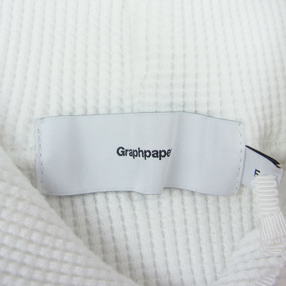 GRAPHPAPER グラフペーパー GM211-70195L LECHOPPE別注  レショップ 別注  21SS ワッフル プルオーバー パーカー ホワイト系 F【新古品】【未使用】【中古】