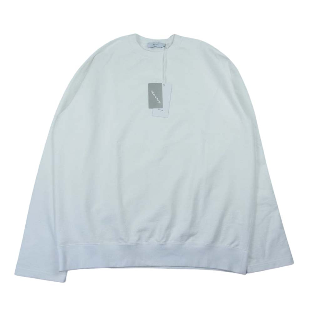 GRAPHPAPER グラフペーパー GM221-70176L L'ECHOPPE レショップ 別注 22SS Compact Terry Roll-Up Sleeve Crew Neck スウェット ホワイト系 F【新古品】【未使用】【中古】