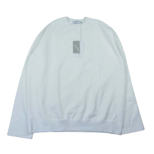 GRAPHPAPER グラフペーパー GM221-70176L L'ECHOPPE レショップ 別注 22SS Compact Terry Roll-Up Sleeve Crew Neck スウェット ホワイト系 F【新古品】【未使用】【中古】