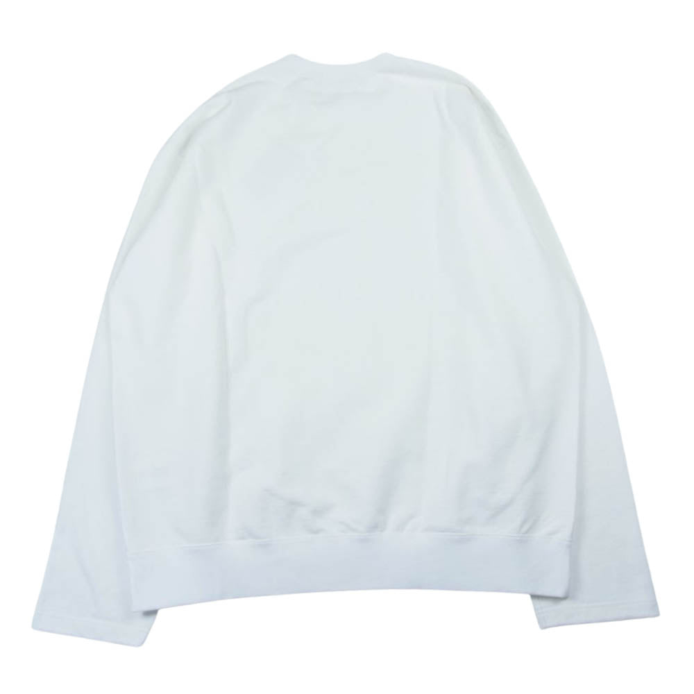 GRAPHPAPER グラフペーパー GM221-70176L L'ECHOPPE レショップ 別注 22SS Compact Terry Roll-Up Sleeve Crew Neck スウェット ホワイト系 F【新古品】【未使用】【中古】