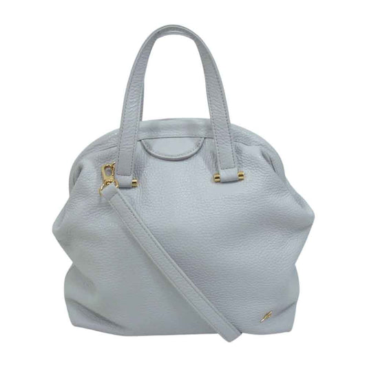 キタムラ  2WAY ハンドバッグ レザー  グレー系【中古】