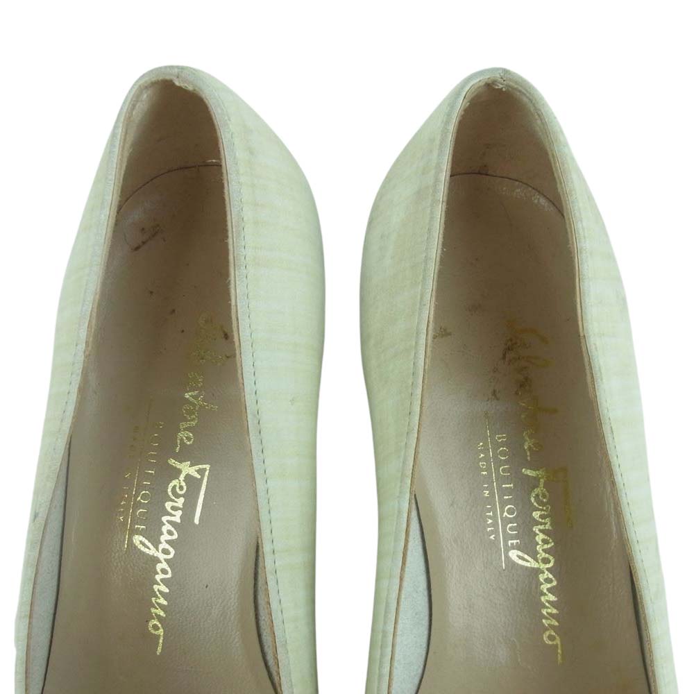 Salvatore Ferragamo サルヴァトーレフェラガモ CL 01135 C 46 7 B パンプス ヒール ライトグリーン系 46【中古】