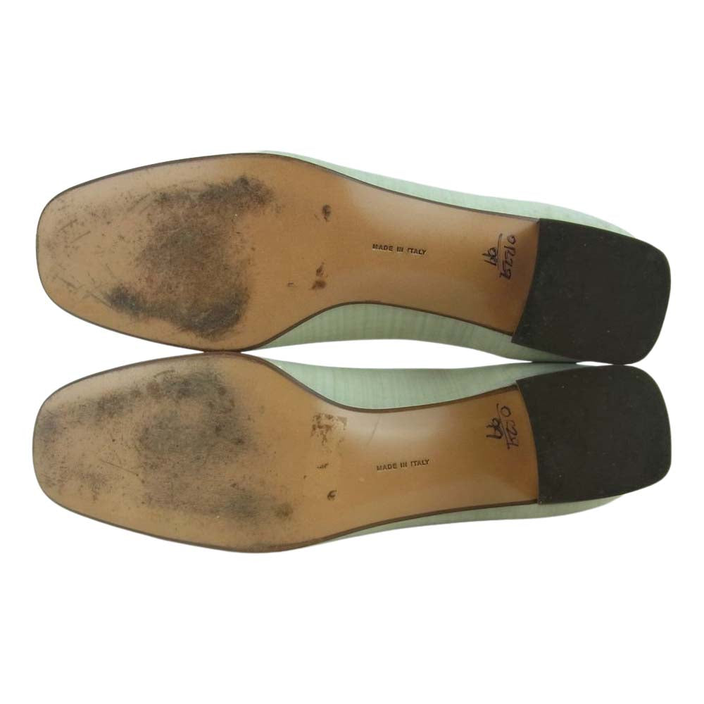 Salvatore Ferragamo サルヴァトーレフェラガモ CL 01135 C 46 7 B パンプス ヒール ライトグリーン系 46【中古】