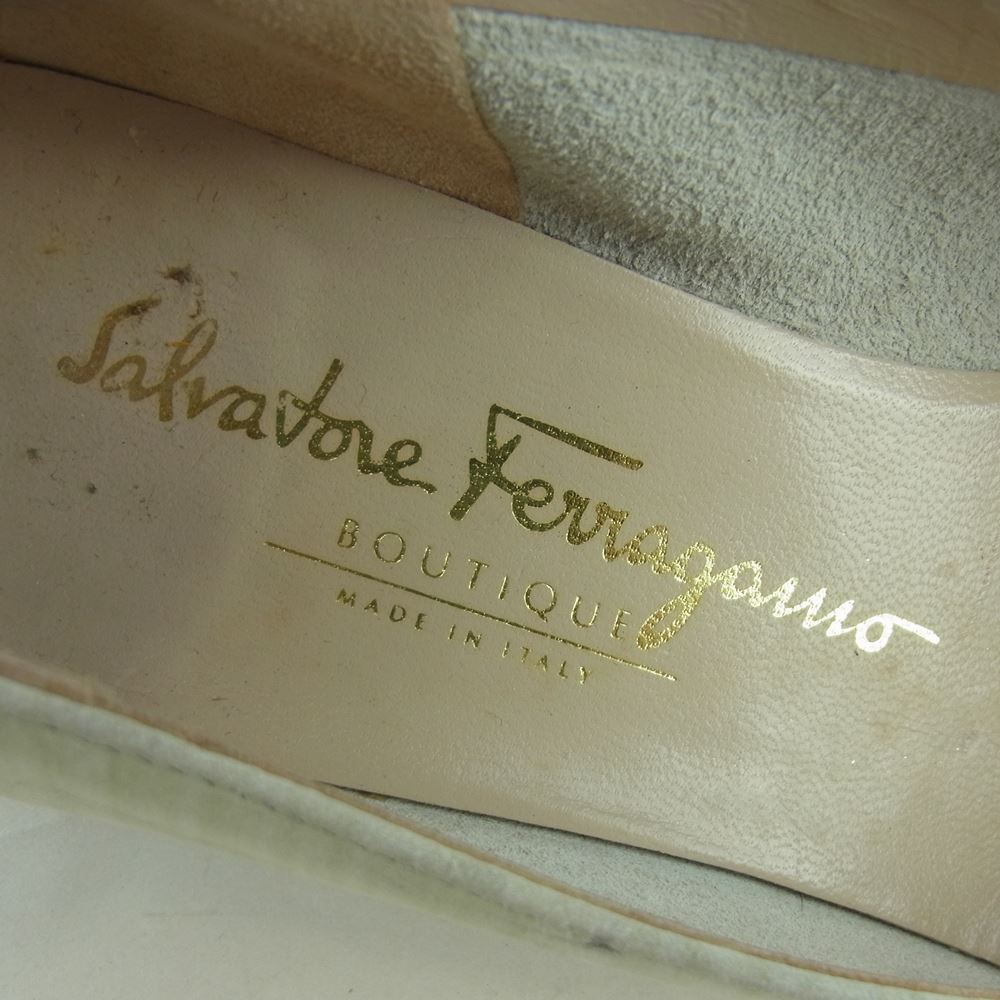 Salvatore Ferragamo サルヴァトーレフェラガモ CL 01135 C 46 7 B パンプス ヒール ライトグリーン系 46【中古】