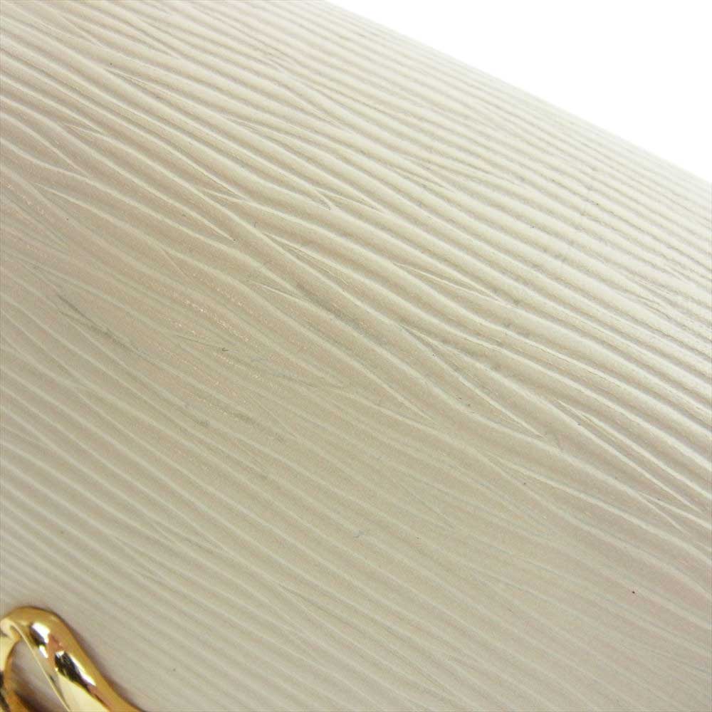 モリハナエ レザー ショルダー ハンドバッグ ゴールドリボン オフホワイト系【中古】