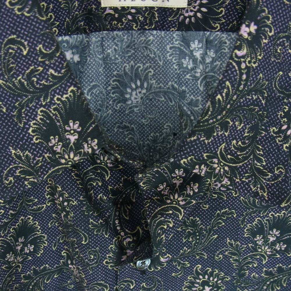 ユーゲン Print James コットンフラワープリントレギュラーカラーシャツ SHIRT053 パープル系 3【美品】【中古】